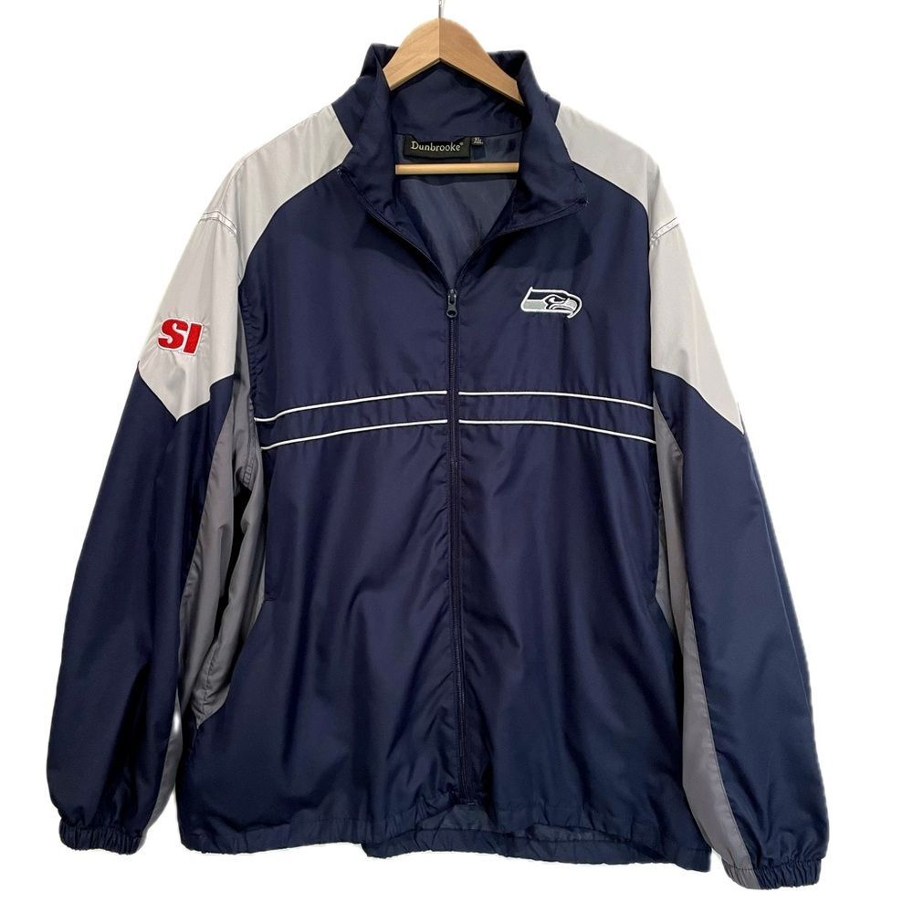Dunbrooke Seattle Seahawks Windbreaker Mens Size XL Color Blocked Zip Jacket